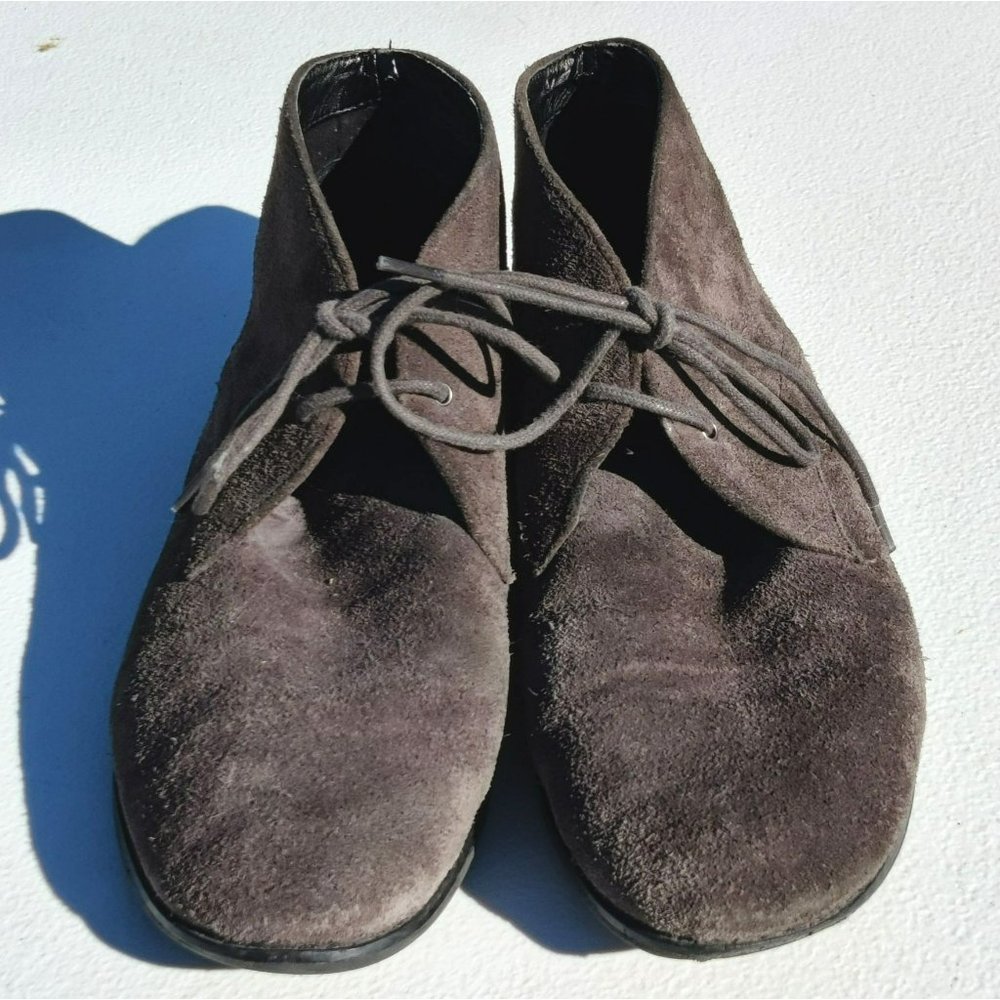 Franco Sarto Lace Up Ankle Booties 8M Gray Suede